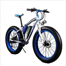 RICH BIT TP012 Electric Fat Bike Mountain Bicycle Snow Bike Cruiser Ebike 1000 Watt Motor 48V 17Ah Lithium-ion Battery 26'' 4.0 inch Fat Tire Suspension Fork Blue - B071RMP55Q